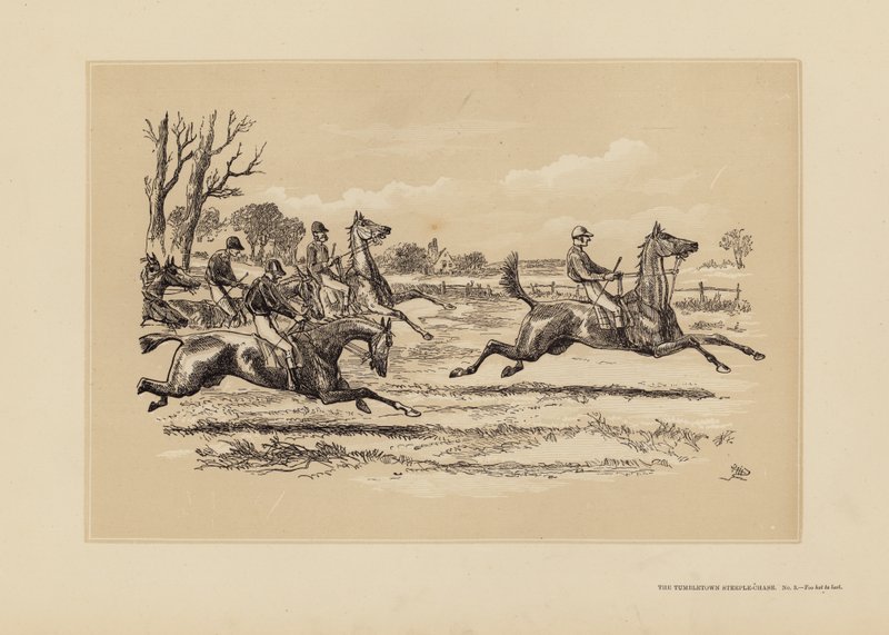 The Tumbletown Steeple-Chase, No 3, Too hot to last (metszet) alkotó: Hablot Knight (1815 92) Browne