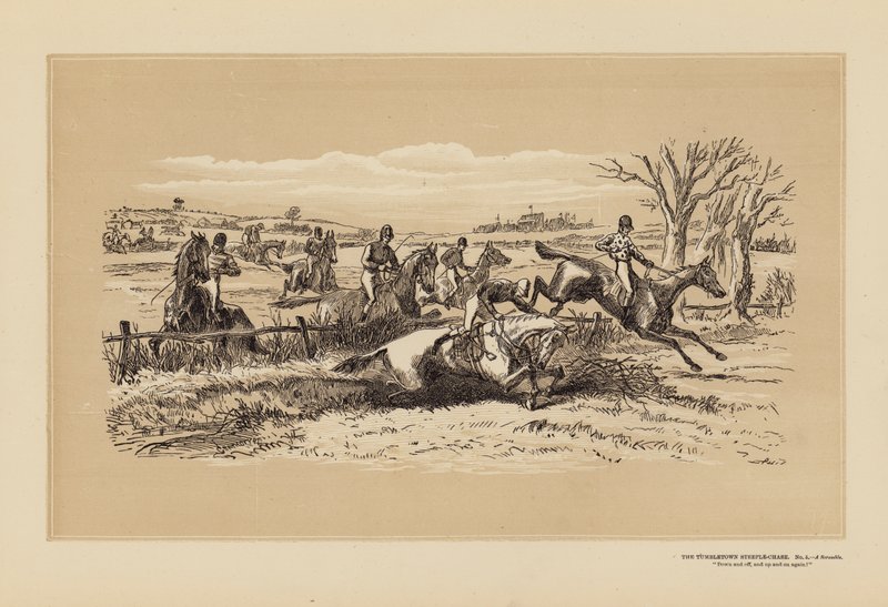 The Tumbletown Steeple-Chase, No 5, A Scramble (metszet) alkotó: Hablot Knight (1815 92) Browne