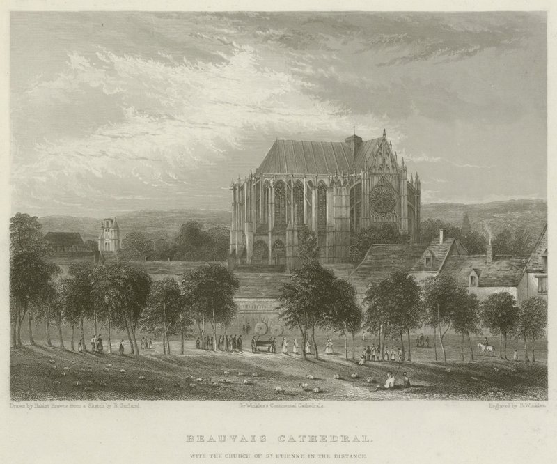 Beauvais katedrális, a távolban a Szent Etienne-templommal alkotó: Hablot Knight Browne