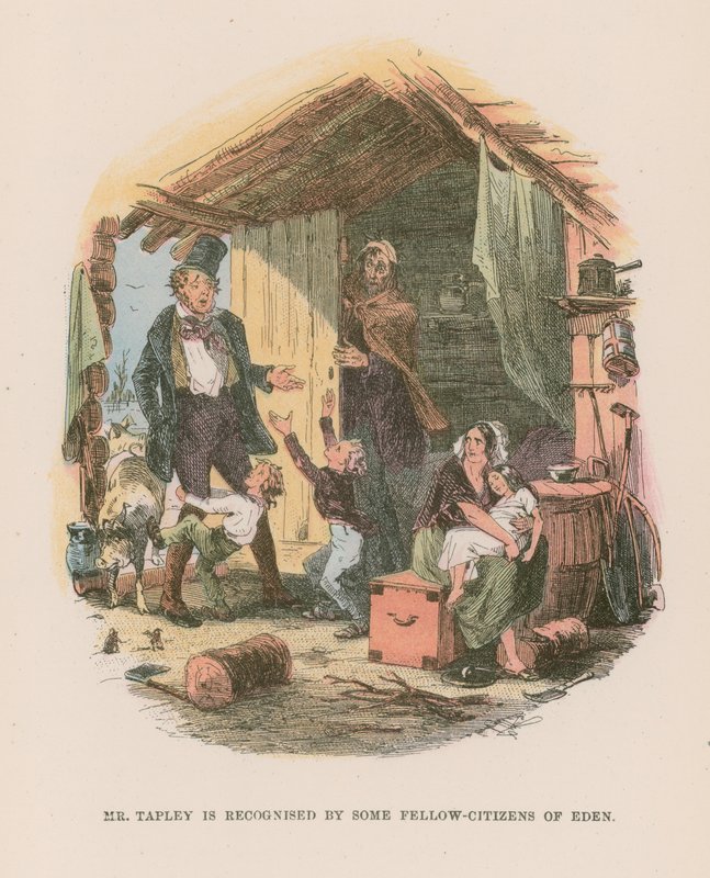 Illusztráció Martin Chuzzlewit számára alkotó: Hablot Knight Browne