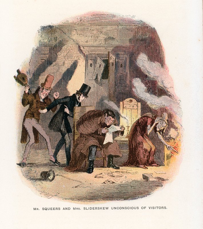 Illusztráció a Nicholas Nicklebyhez alkotó: Hablot Knight Browne