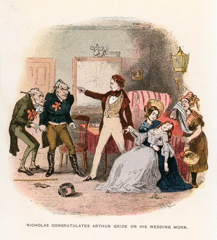 Illusztráció Nicholas Nickleby számára alkotó: Hablot Knight Browne