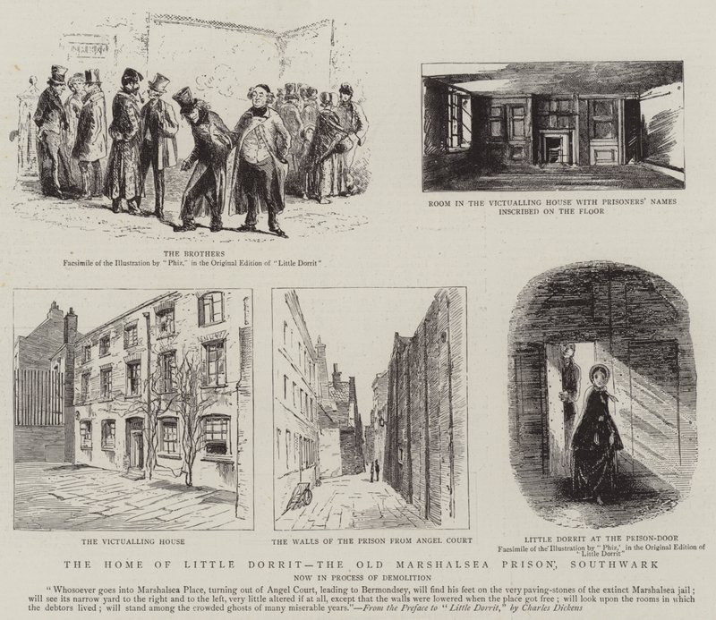 Little Dorrit otthona, az Old Marshalsea börtön, Southwark alkotó: Hablot Knight Browne