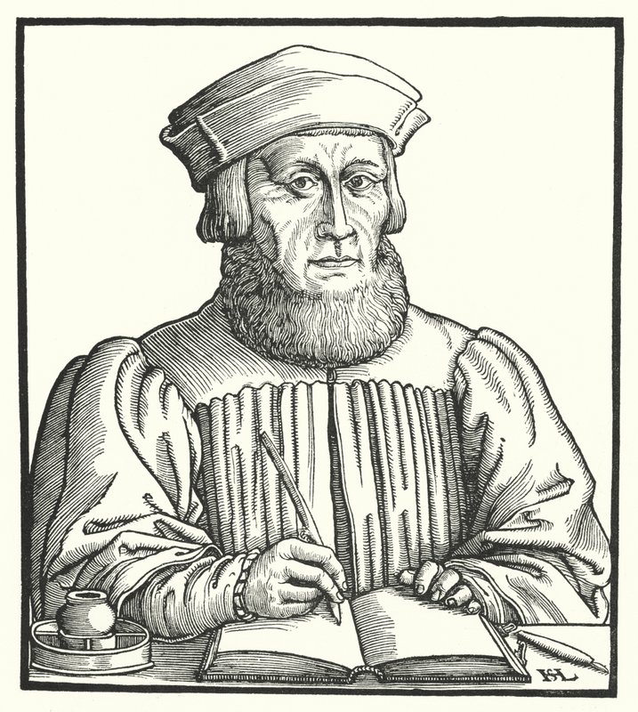 Johannes Aventinus bajor reneszánsz humanista, történész és filológus (metszet) alkotó: Hanns Sebald Lautensack