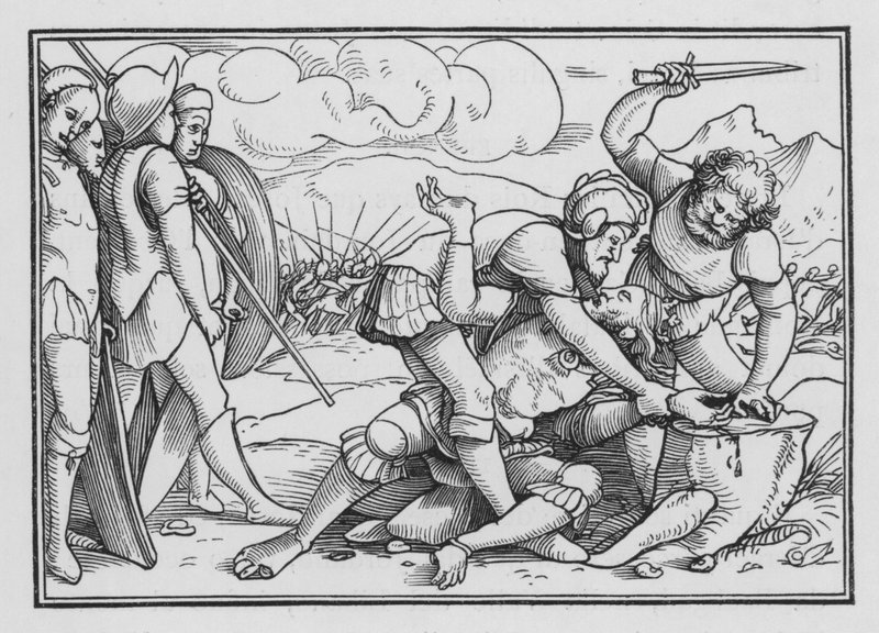 Adoni-Bezek kegyetlensége miatt szükséges, Bírák I, 6 alkotó: Hans after Holbein the Younger