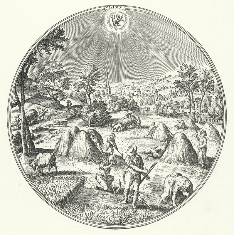 július (metszet) alkotó: Hans (after) Bol