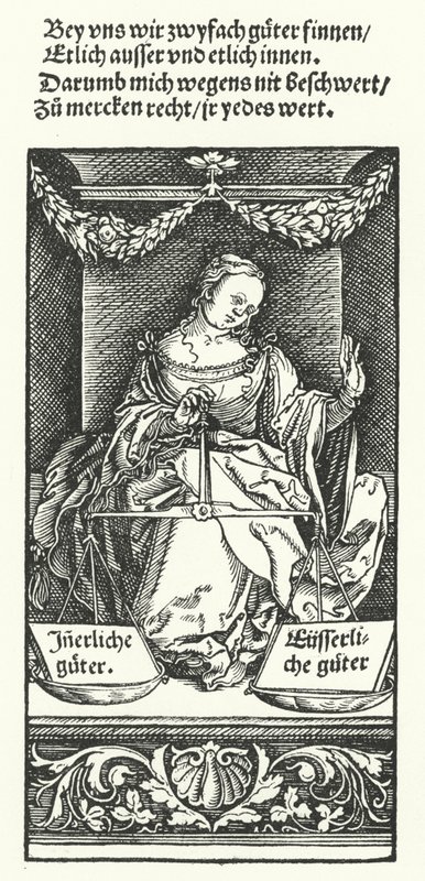 Belső és külső jó (metszet) alkotó: Hans (after) Burgkmair