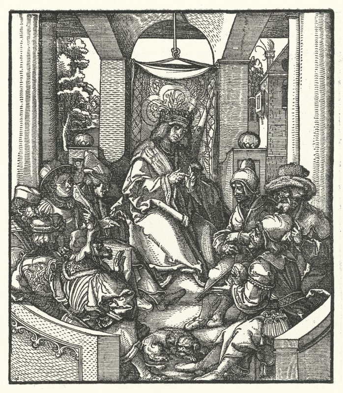 XI. Lajos francia király flamand lázadókkal tárgyal alkotó: Hans (after) Burgkmair