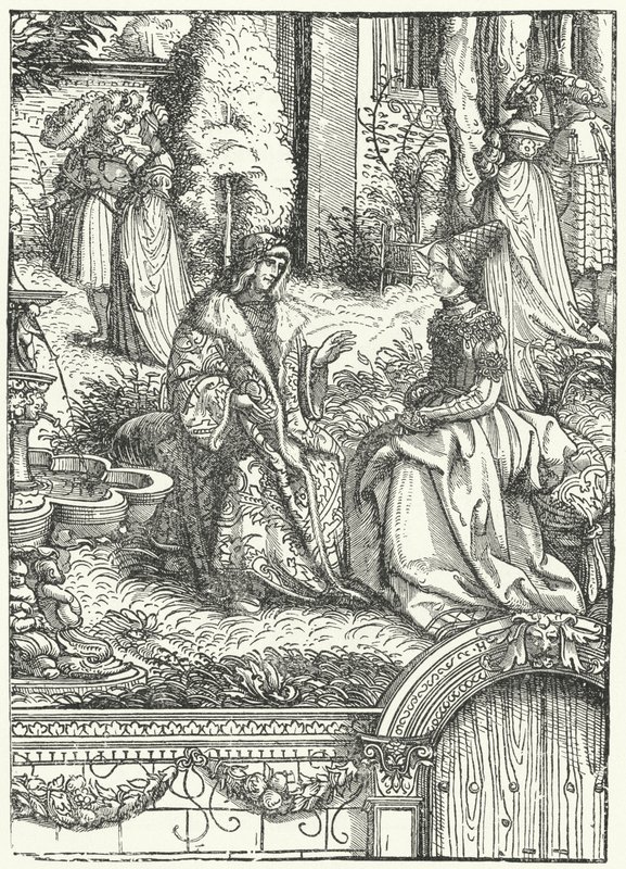 I. Maximilian római császár és felesége, burgundiai Mária (metszet) alkotó: Hans (after) Burgkmair