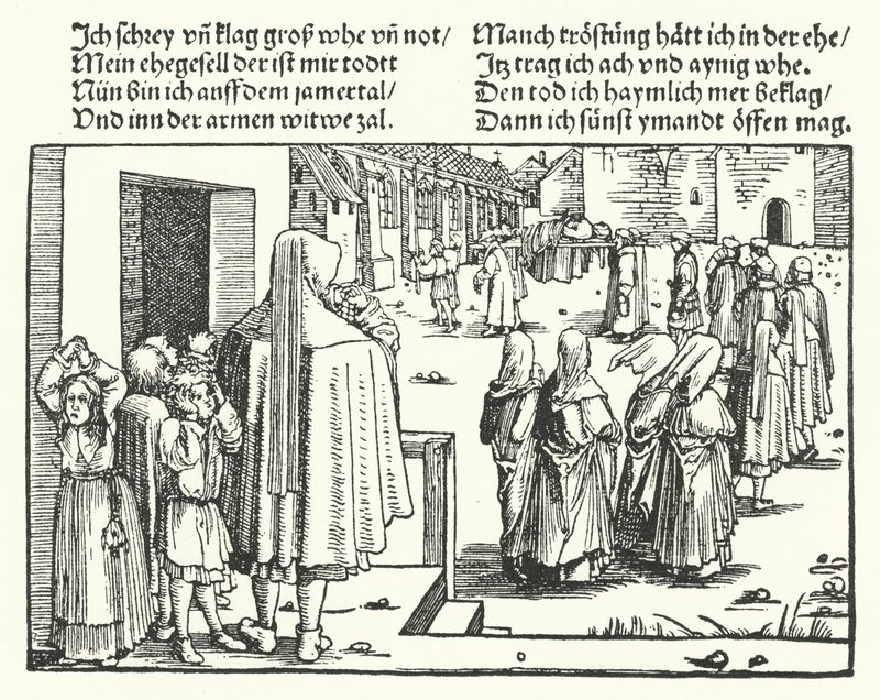 A családfő temetése (metszet) alkotó: Hans (after) Burgkmair