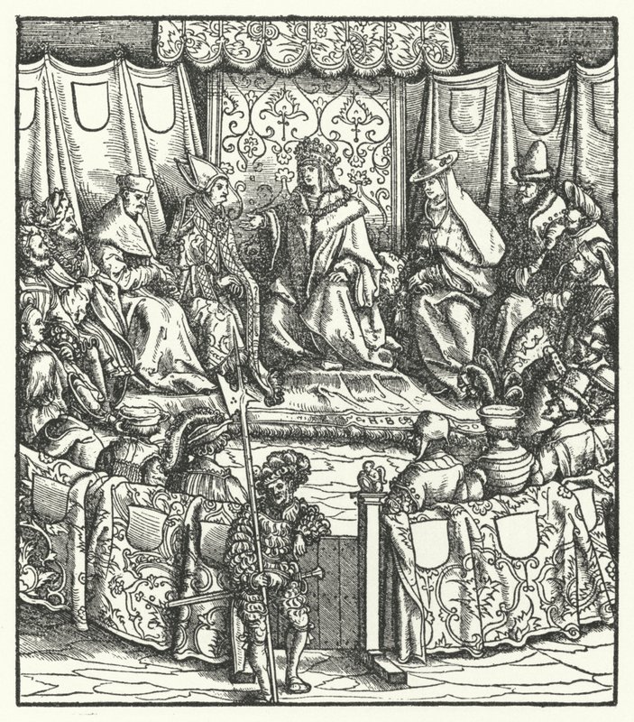 I. Maximilianus szent-római császár a magyarokkal tárgyal alkotó: Hans (after) Burgkmair