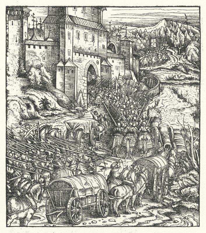 Tongeren város elfoglalása alkotó: Hans (after) Burgkmair