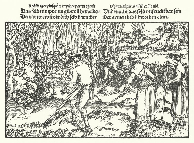 Az aratógépek (metszet) alkotó: Hans (after) Burgkmair