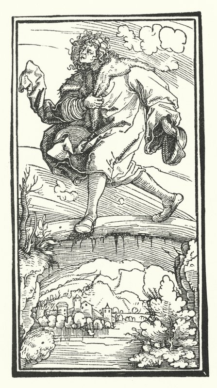 Petrarch fametszete a De Remediis Giantum Fortunae-ból (Gyógyszerek a szerencsétlenségre és a rosszra) (metszet) alkotó: Hans (after) Burgkmair