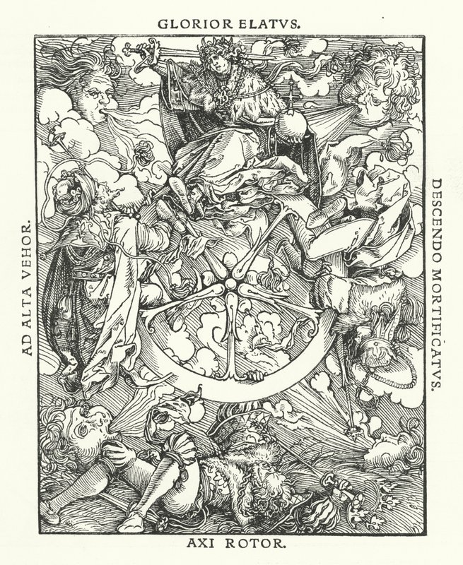 Petrarch fametszete a De Remediis Giantum Fortunae-ból (Gyógyszerek a szerencsétlenségre és a rosszra) (metszet) alkotó: Hans (after) Burgkmair