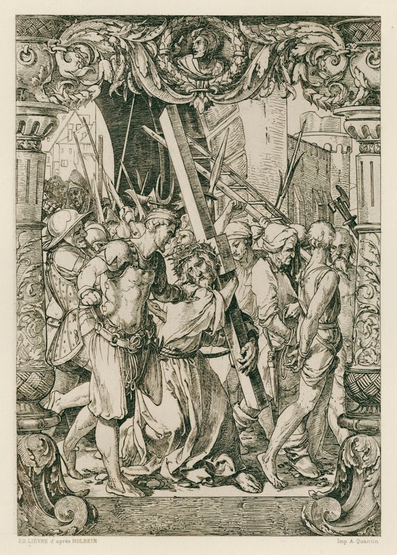 Jézus Krisztus, mássz fel a Kálváriára (metszet) alkotó: Hans (after) Holbein the Younger
