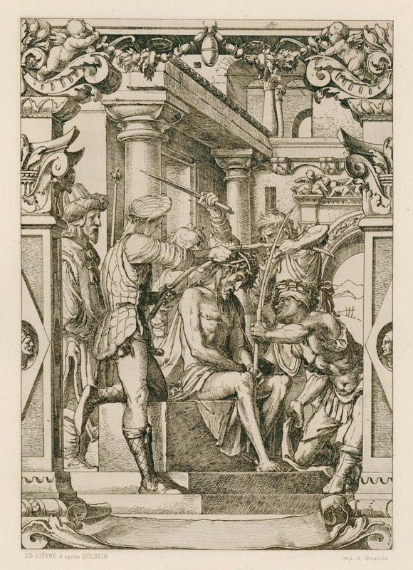 Jézus Krisztus, tövisekkel koronázva (metszet) alkotó: Hans (after) Holbein the Younger