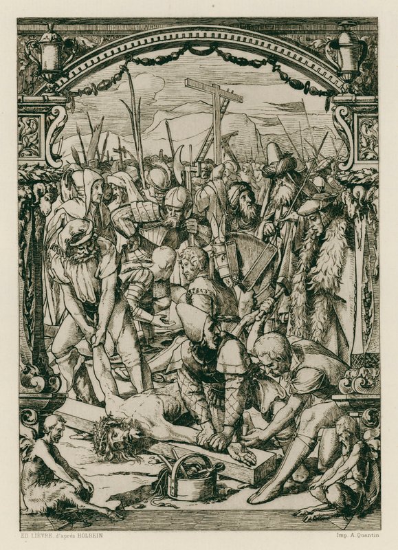 Jézus Krisztus, keresztre szegezve (metszet) alkotó: Hans (after) Holbein the Younger