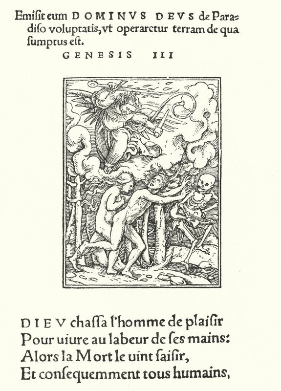 Előrehajtás az Édenből (metszet) alkotó: Hans (after) Holbein the Younger