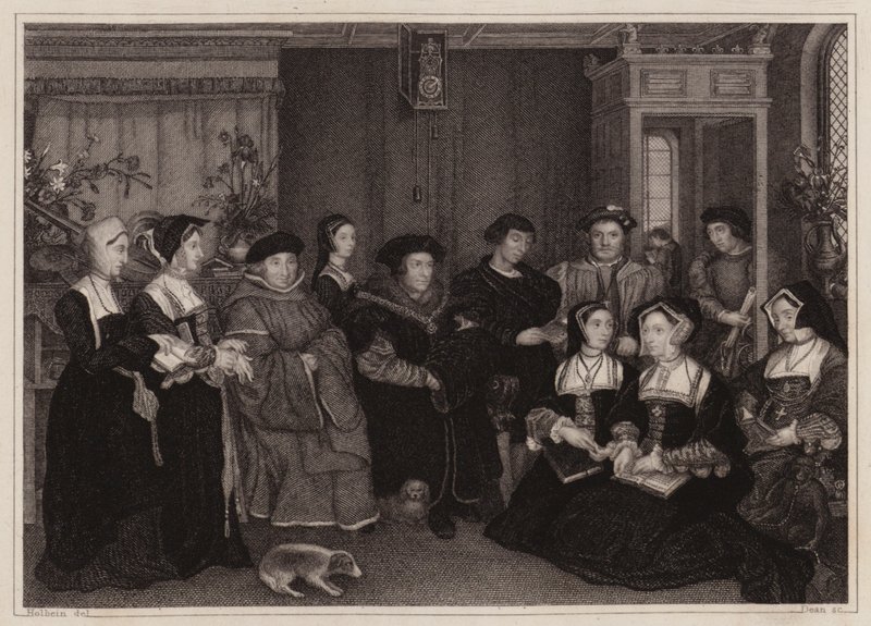 Sir Thomas More családja (metszet) alkotó: Hans (after) Holbein the Younger