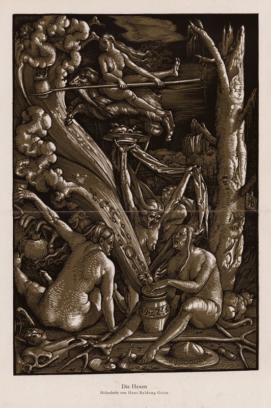 A boszorkányok szombatja (fametszet) alkotó: Hans Baldung Grien