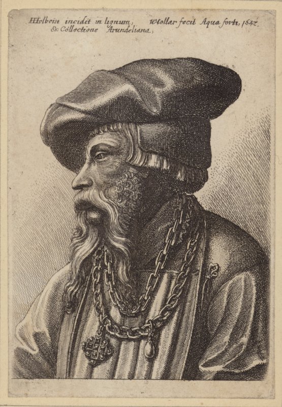 Szakállas férfi láncos nyaklánccal alkotó: Hans Holbein der Jüngere