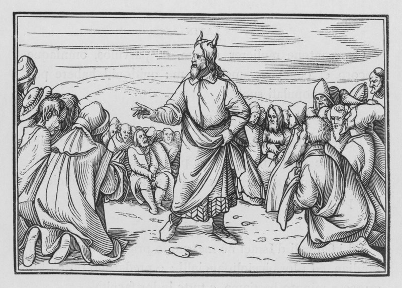 Mózes előadja Izrael pusztán való áthaladásának történetét, 5Mózes I., 3. alkotó: Hans Holbein der Jüngere