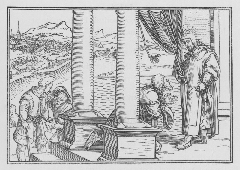 Nátán egy példázattal fedd meg Dávidot, 2. Sámuel XII, 7 alkotó: Hans Holbein der Jüngere