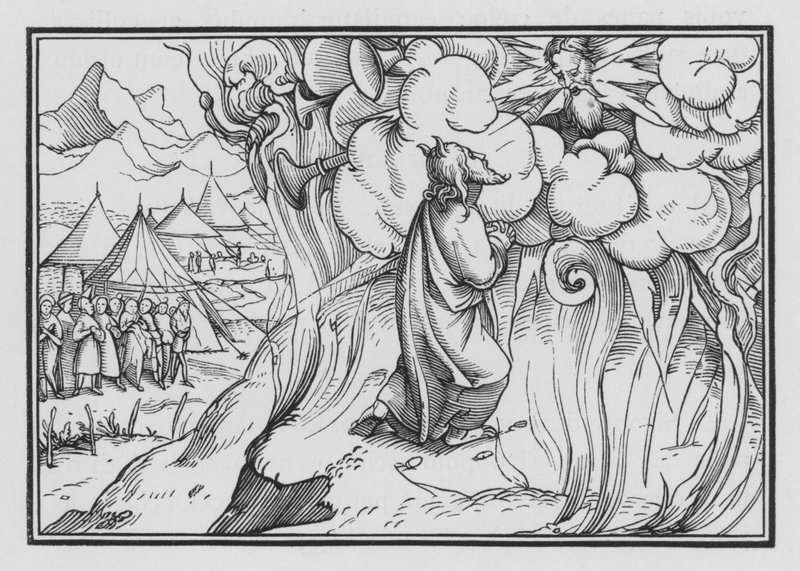 Isten félelmetes jelenléte a hegyen, Exodus XIX, 18 alkotó: Hans Holbein der Jüngere