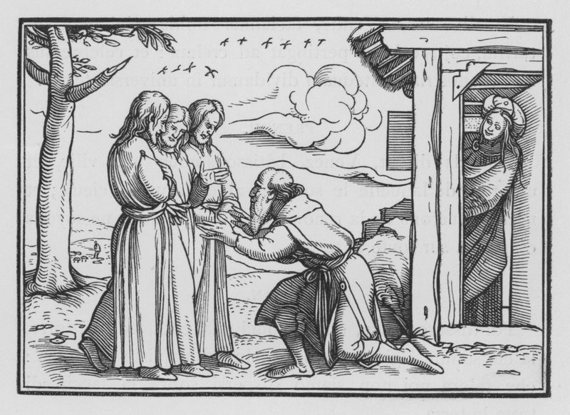 Ábrahám a három angyalt szórakoztatja, Genesis XVIII, 2 alkotó: Hans after Holbein the Younger