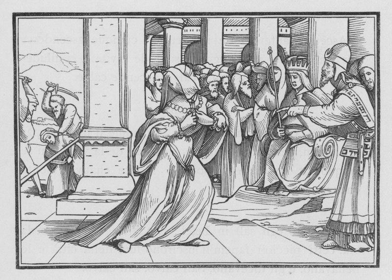 A templomba nyomuló Atáliát elfoglalják és megölték, 2 Kings XI, 14 alkotó: Hans after Holbein the Younger