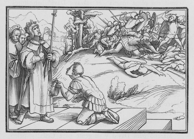 Dávid gyászolja Sault és Jonatánt, 2Sámuel I, 11 alkotó: Hans after Holbein the Younger