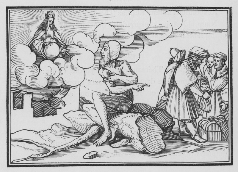 Isten válaszol Jóbnak a forgószélből, Jób XXXVIII, 1, 2 alkotó: Hans after Holbein the Younger