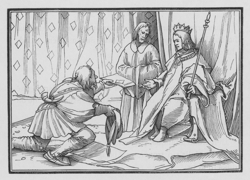 Hiram Sendeth, hogy gratuláljon Salamonnak, 1 Kings V, 1 alkotó: Hans after Holbein the Younger