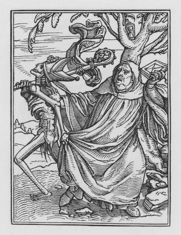 Holbein haláltánca: Az apát alkotó: Hans after Holbein the Younger