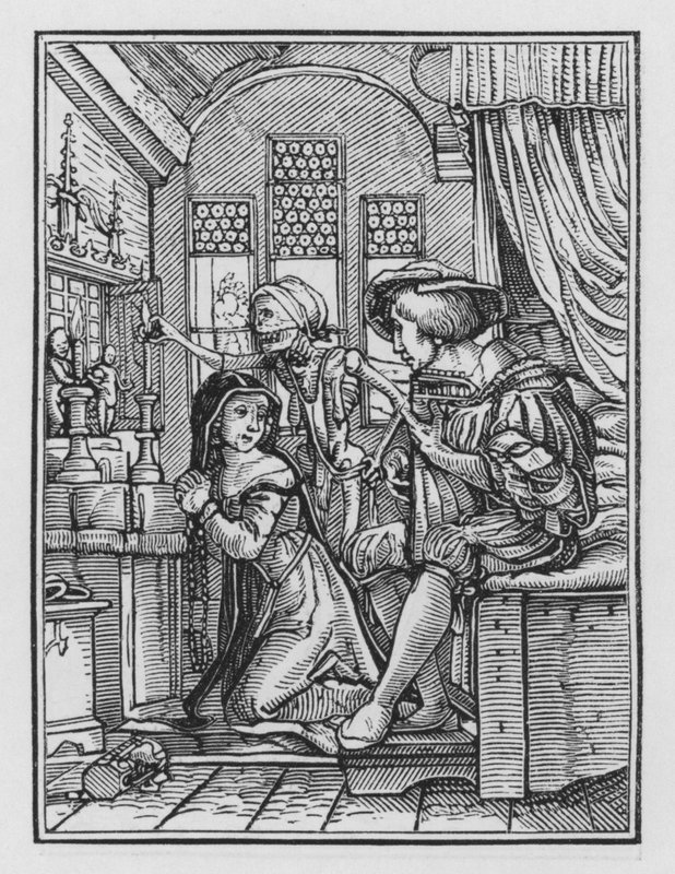 Holbein haláltánca: Az apáca alkotó: Hans after Holbein the Younger