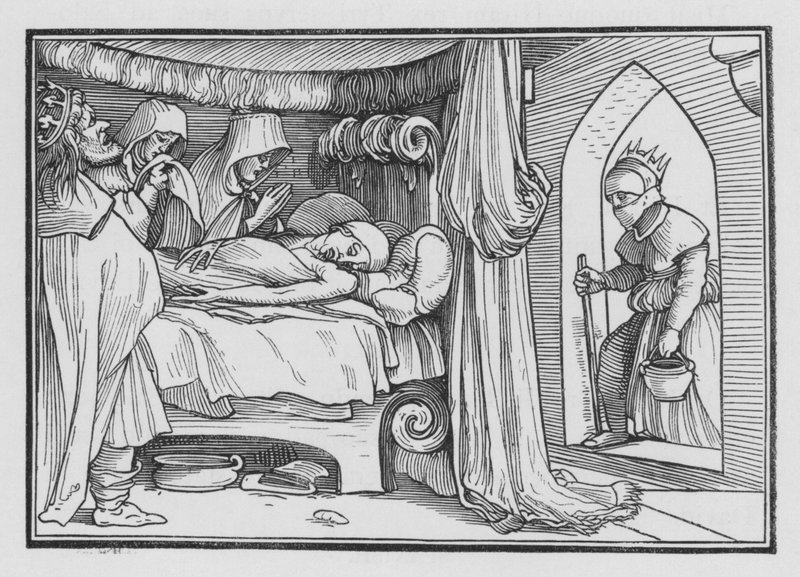 Jeroboám elküldi feleségét álruhában, hogy megkérdezze Ahija prófétát, 1 Királyok XIV, 12 alkotó: Hans after Holbein the Younger
