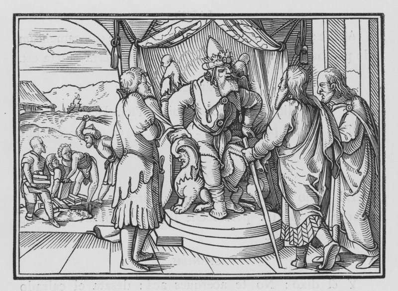 Chideth Mózes fáraó és Áron üzenetükért, 2. Exodus V, 2 alkotó: Hans after Holbein the Younger