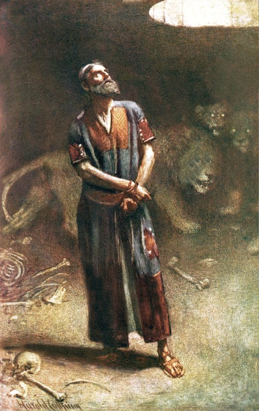 Daniel az Oroszlán barlangjában alkotó: Harold Copping