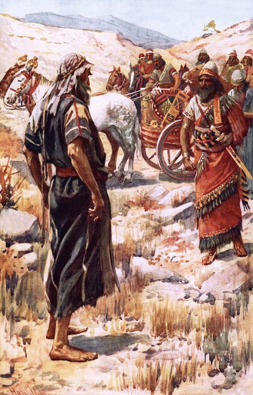 Illés és Akháb alkotó: Harold Copping