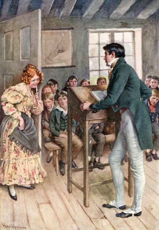 Fanny Squeers és Nicholas Nickleby (színes litó) alkotó: Harold Copping