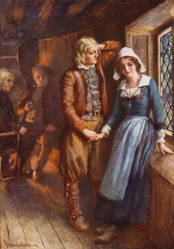 Gabriel és Evangeline (színes litó) alkotó: Harold Copping