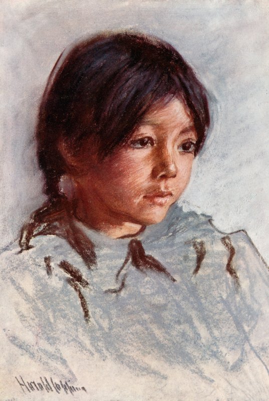 Az indiai gyermek vezetője, Blackfoot Reservation, Alberta alkotó: Harold Copping