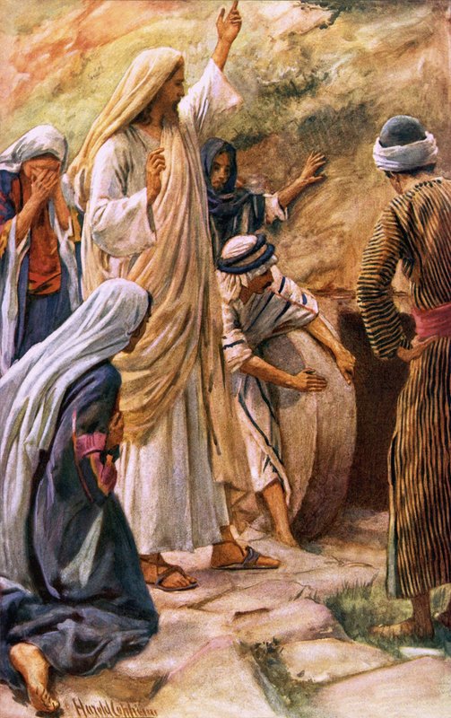 "Lázár, gyere elő" alkotó: Harold Copping