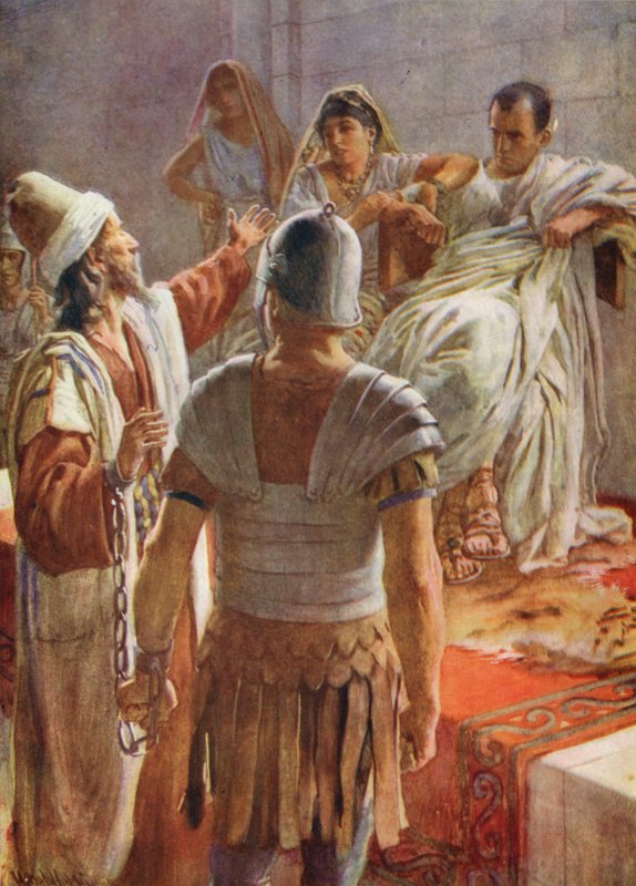 Újszövetség: Pál és Félix (színes litográfia) alkotó: Harold Copping