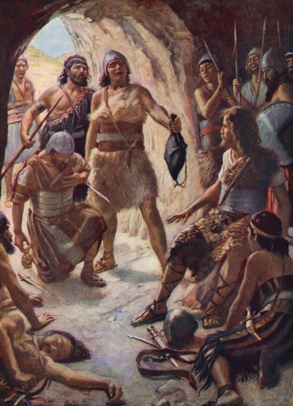Ószövetség: Dávid három hatalmas embere (színes litográfia) alkotó: Harold Copping