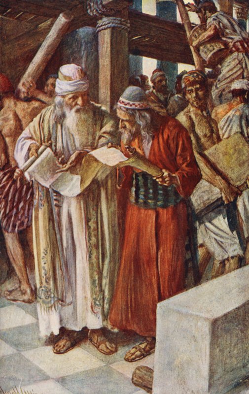 Ószövetség: A könyv megtalálása (színes litográfia) alkotó: Harold Copping
