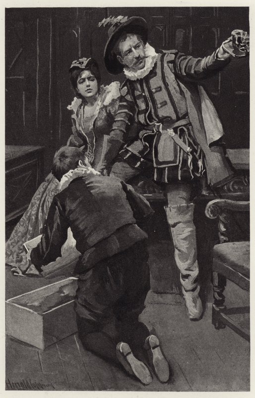 Petruchio újból viharzni kezdett, mondván, hogy a sapkát poringerbe öntötték alkotó: Harold Copping