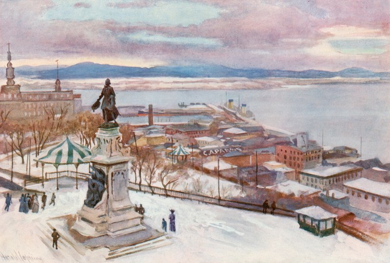 Quebec a Hotel Frontenacból alkotó: Harold Copping