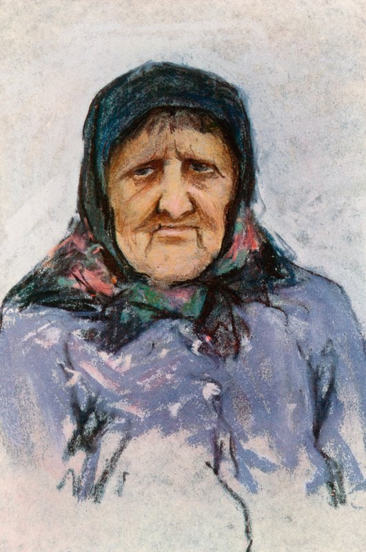 Tanulmány egy doukhobori nőről alkotó: Harold Copping